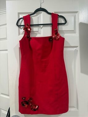 Red Floral Sequin Elliatt Mini Dress